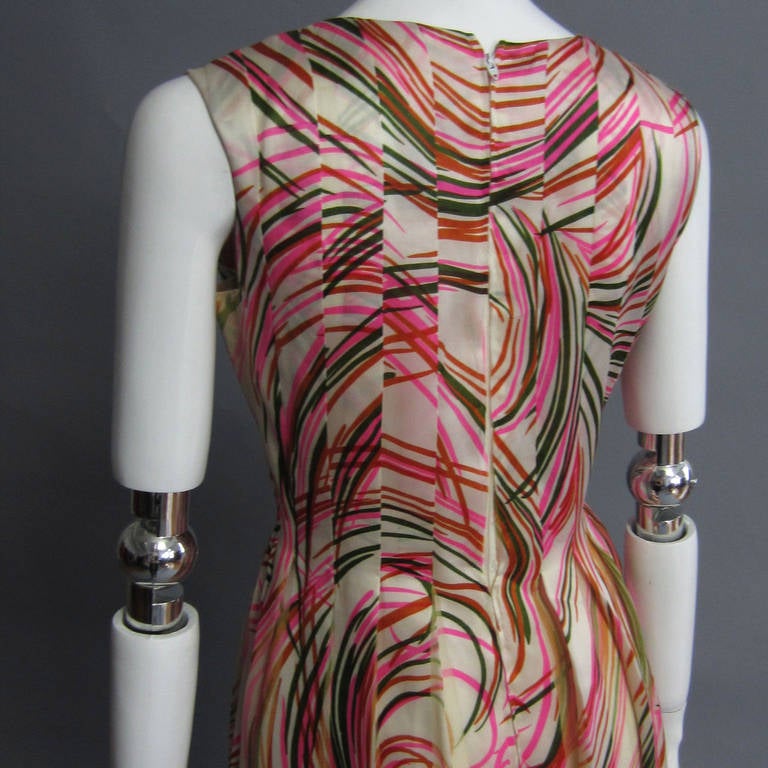 PAULINE TRIGERE Silk Chiffon Streamer Print Dress For Sale 1