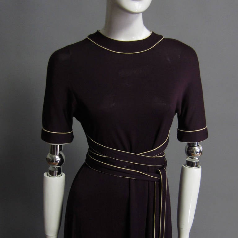 GEOFFREY BEENE Jersey Maxi Dress with Tassel Details