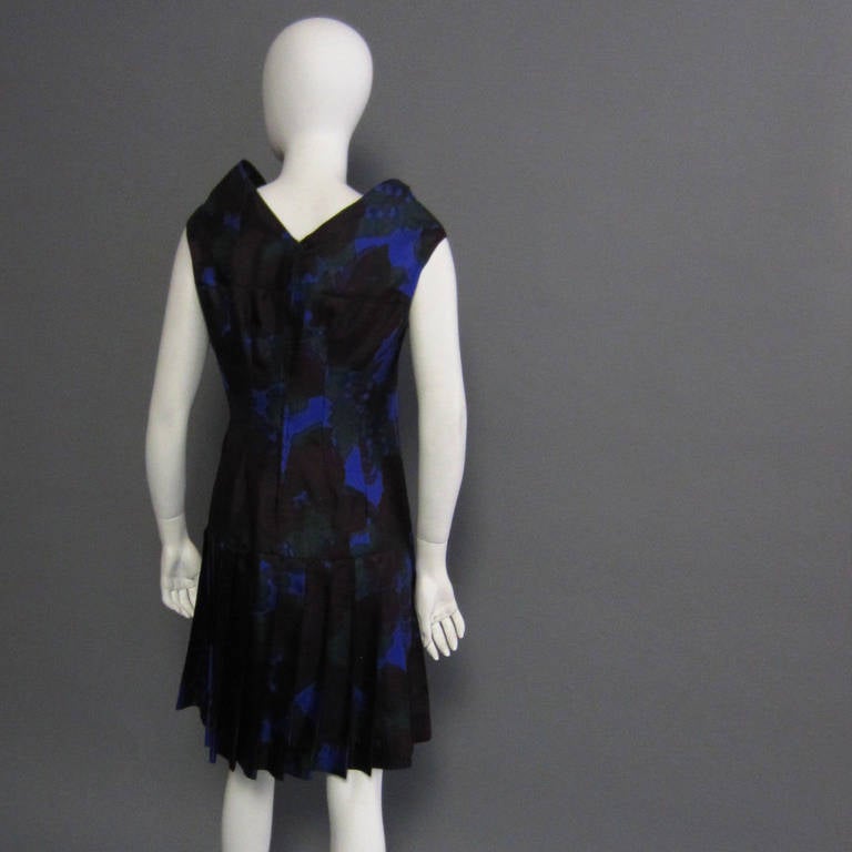 Late 1950s/Early 1960s JEANNE LANVIN Couture Silk Dress and Coat Ensemble In Excellent Condition For Sale In New York, NY