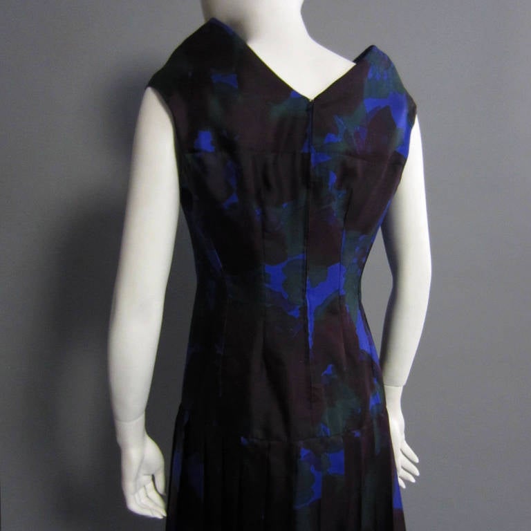 Women's Late 1950s/Early 1960s JEANNE LANVIN Couture Silk Dress and Coat Ensemble For Sale