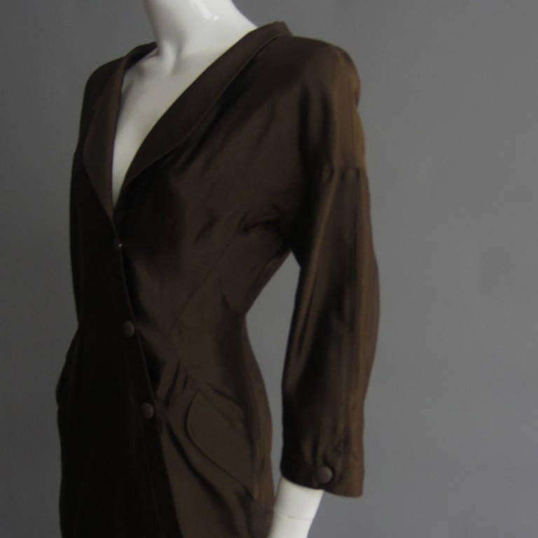 THIERRY MUGLER 1988 Spring/Summer RTW Silk Dress