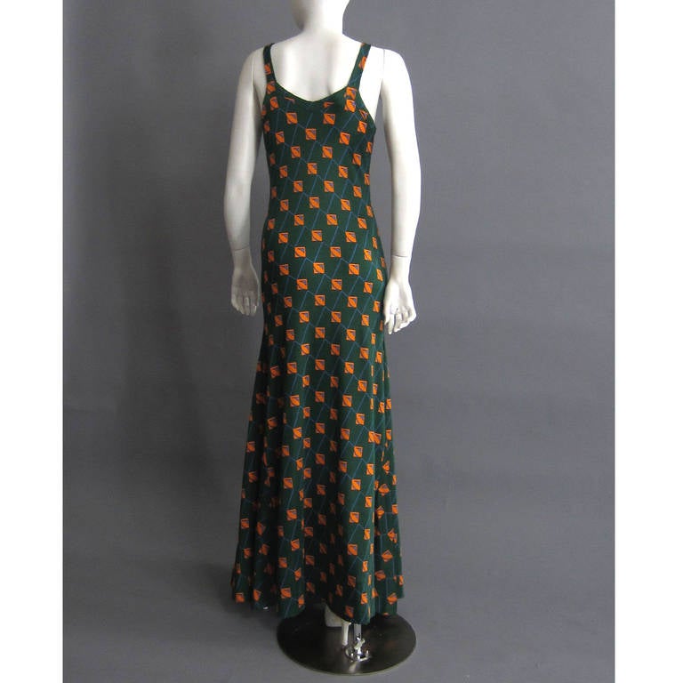 1970s Graphic Print Maxi Dress In Excellent Condition In New York, NY