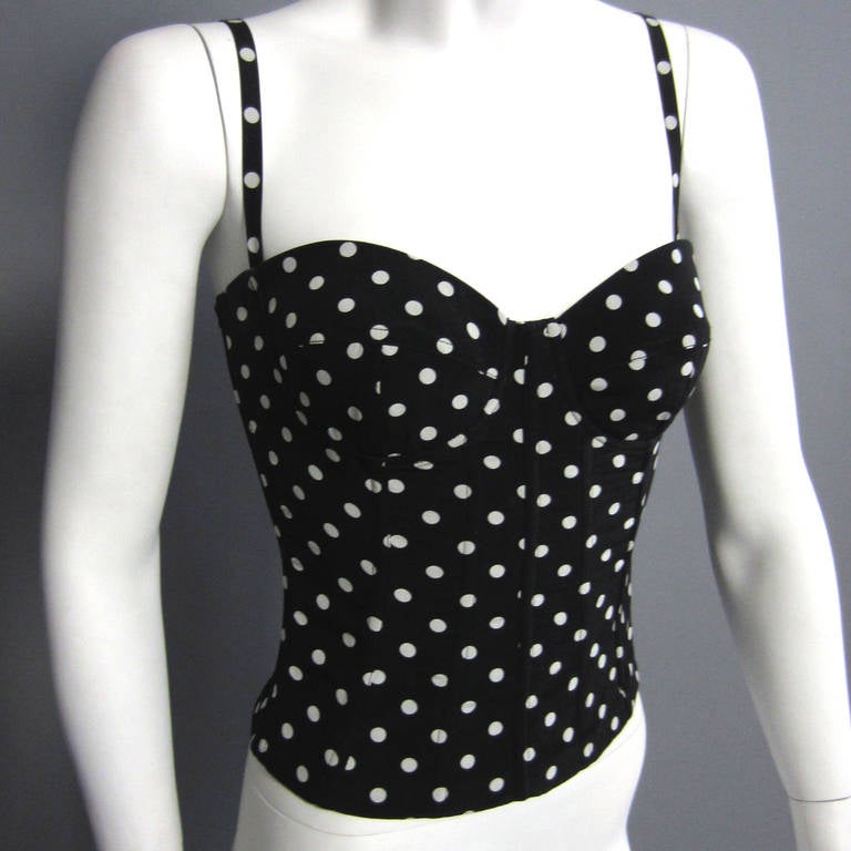 DOLCE & GABBANA Polka Dot Bustier Top In Good Condition In New York, NY