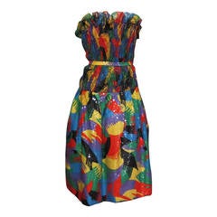 SCAASI Multi Color Lace and Sequin Cocktail Dress 4