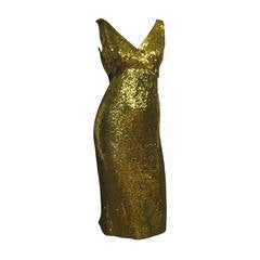 Retro LILLIE RUBIN Sequin Knit Fitted Cocktail Dress