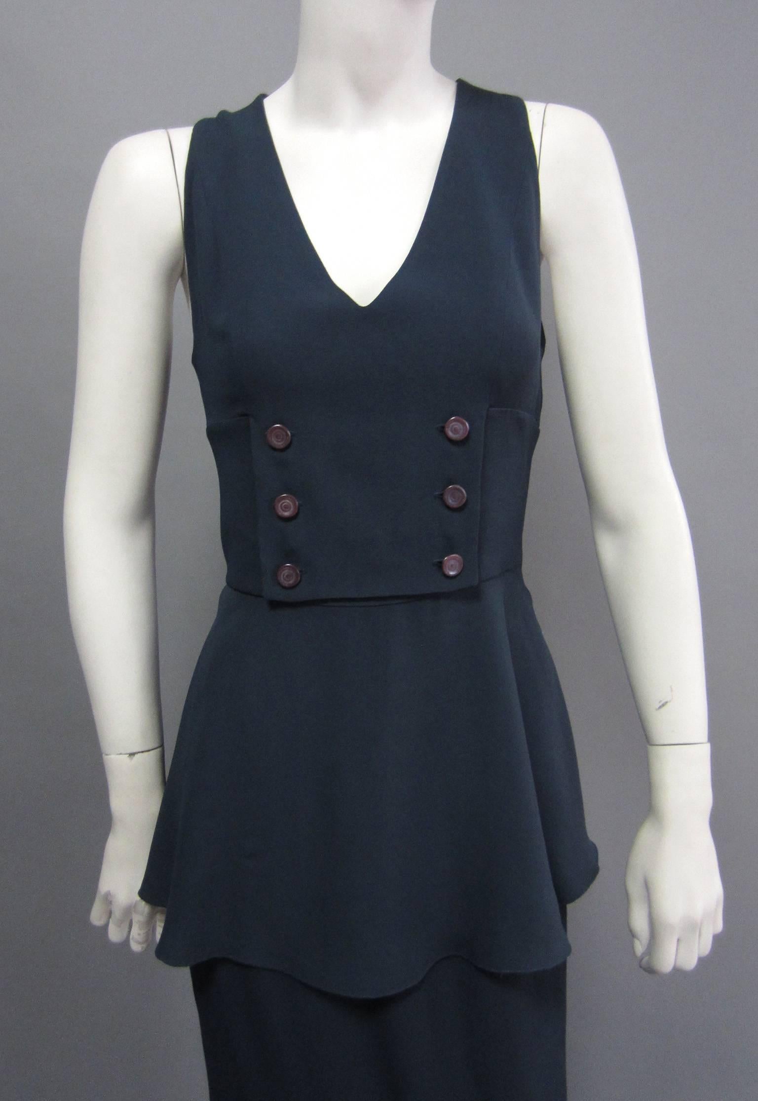 CHLOE 3 piece Ensemble with Jacket, Top & Skirt with Button Detail For Sale 2