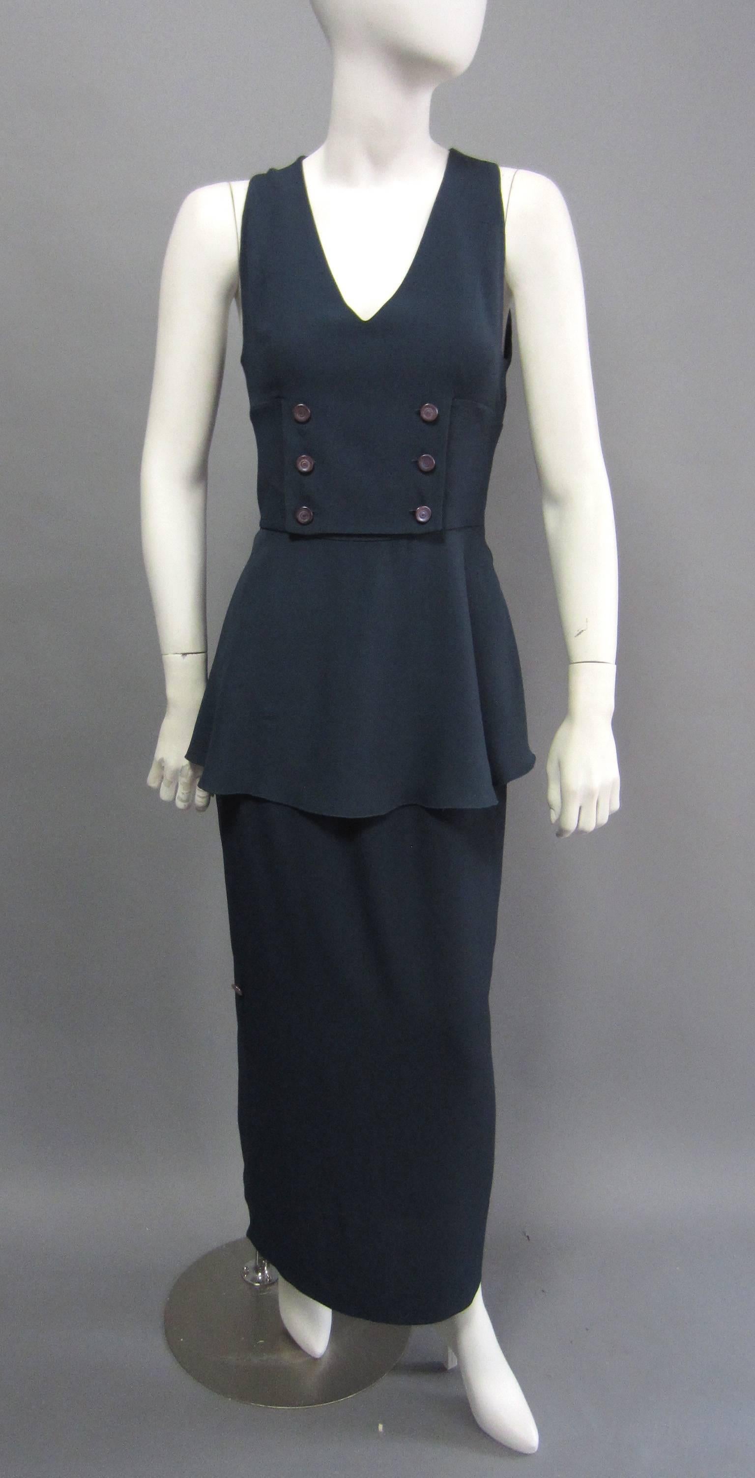 CHLOE 3 piece Ensemble with Jacket, Top & Skirt with Button Detail In Excellent Condition For Sale In New York, NY