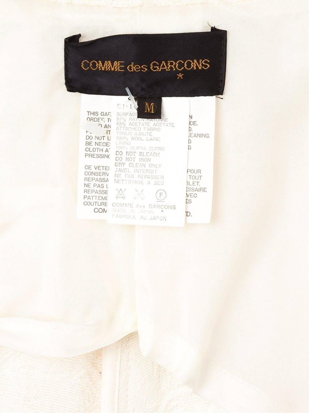 1993  COMME DES GARÇONS Contrast hem jacquard coat For Sale 2