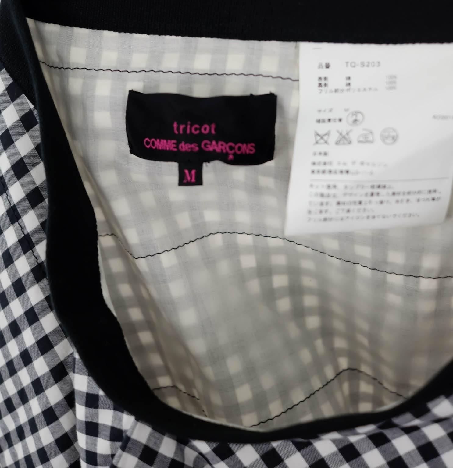 2016 'tricot Comme des Garcons' rectangle ruffles gingham skirt 2