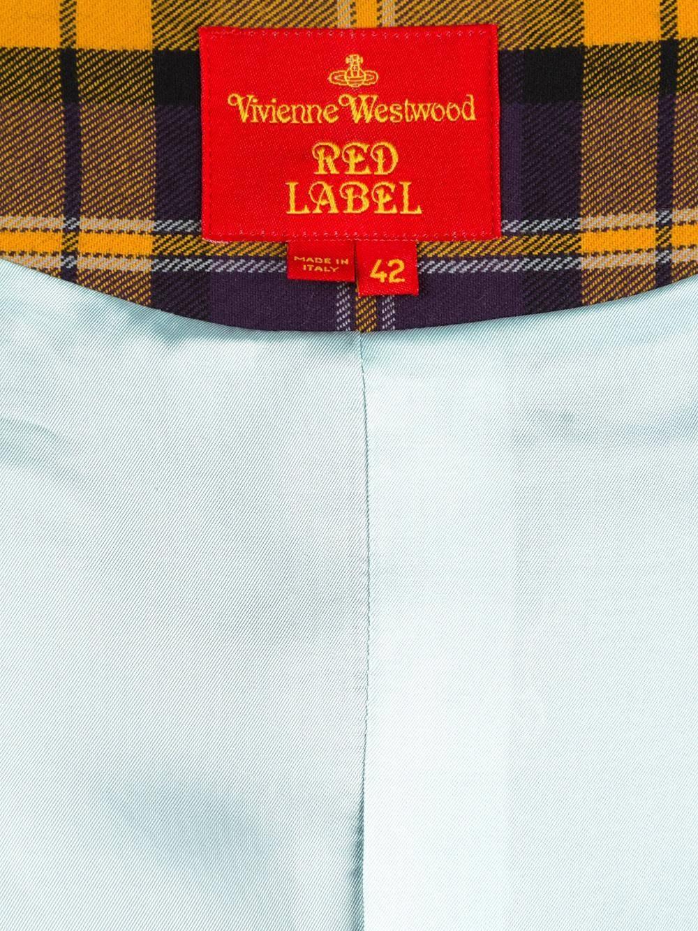 Brown 1990s VIVIENNE WESTWOOD Red Label check jacket For Sale