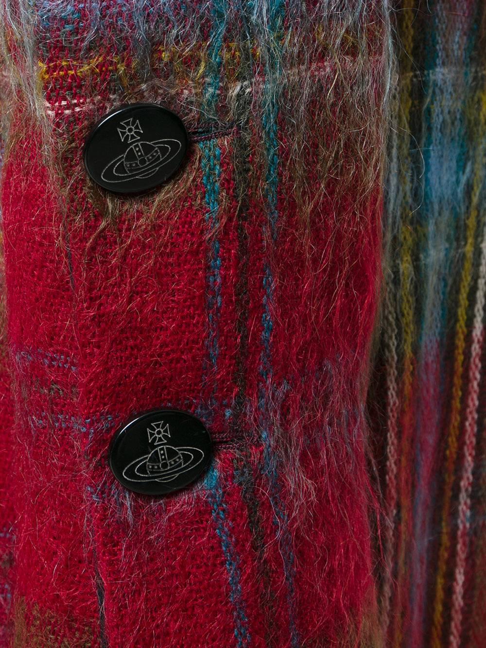 Brown 1990s VIVIENNE WESTWOOD Gold Label tartan coat For Sale