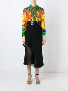 1990s VERSACE oversized ski print shirt blouse