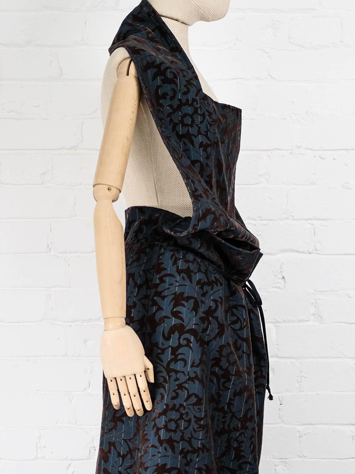 1996 COMME des GARÇONS Rei Kawakubo flocked velvet dress In Excellent Condition For Sale In London, GB
