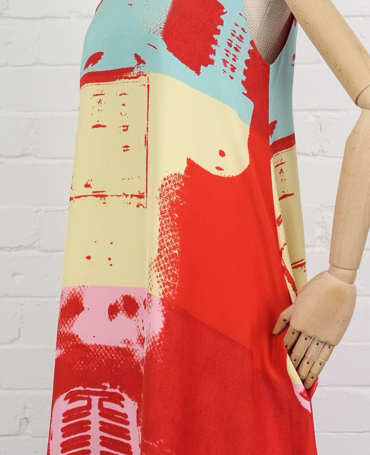 White 90's STEPHEN SPROUSE Andy Warhol graphic print dress For Sale