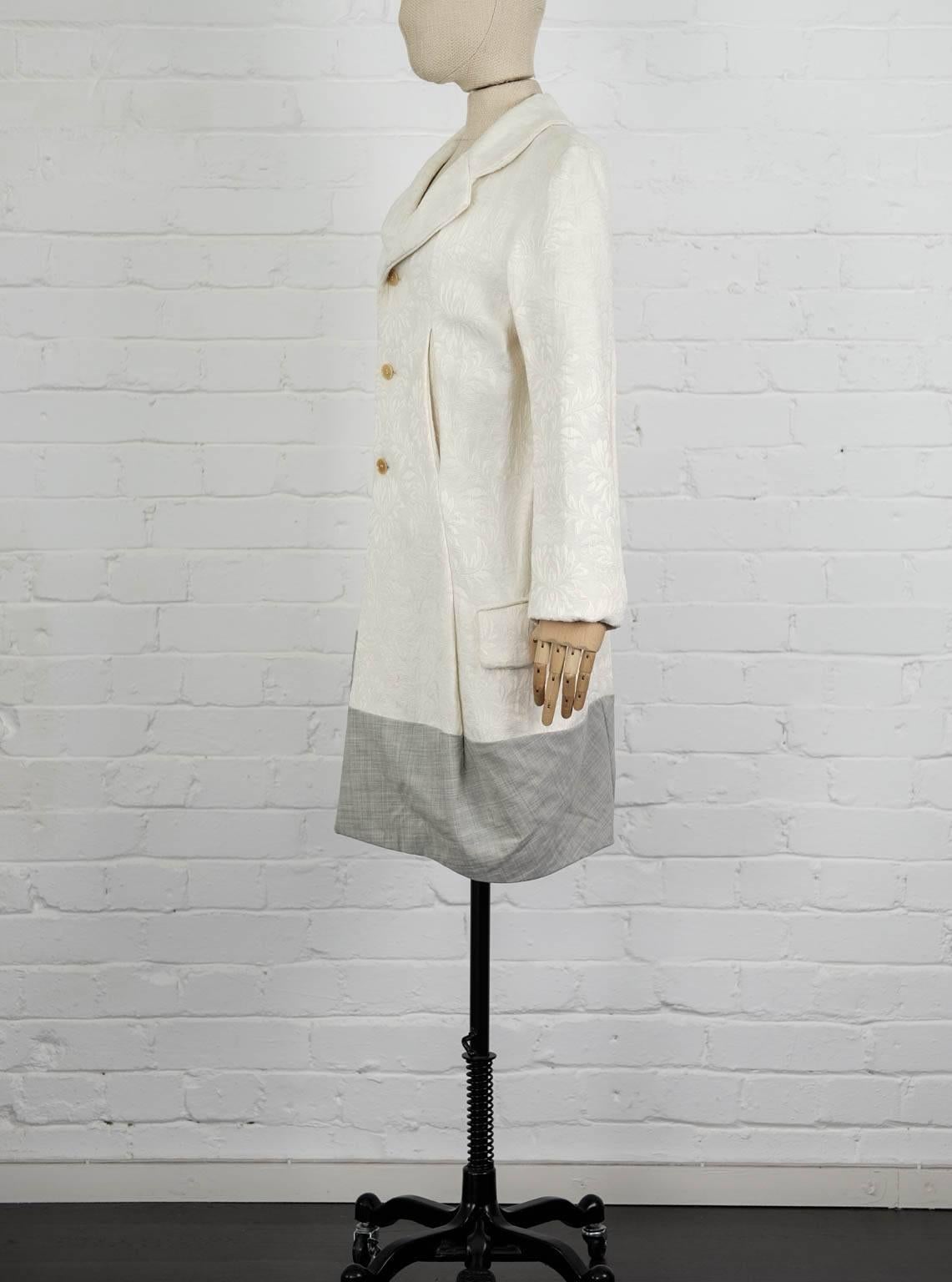 1993  COMME DES GARÇONS Contrast hem jacquard coat In Excellent Condition For Sale In London, GB