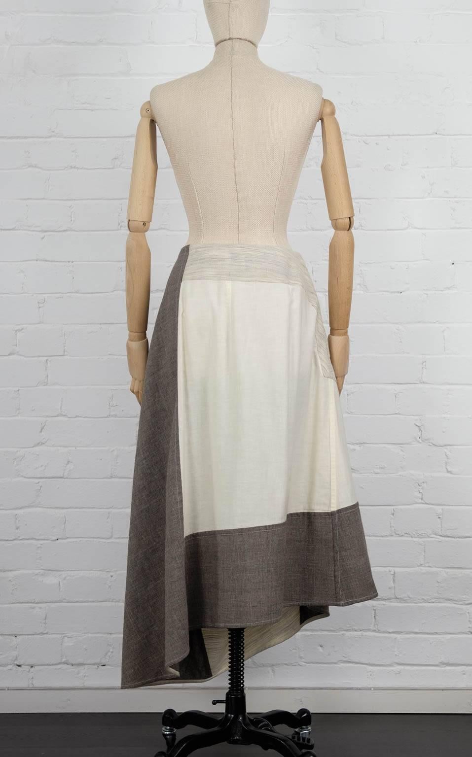 1998 COMME DES GARÇONS Mixed fabric skirt For Sale 1