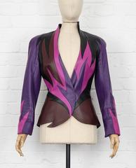 80's THIERRY MUGLER  Flame leather jacket