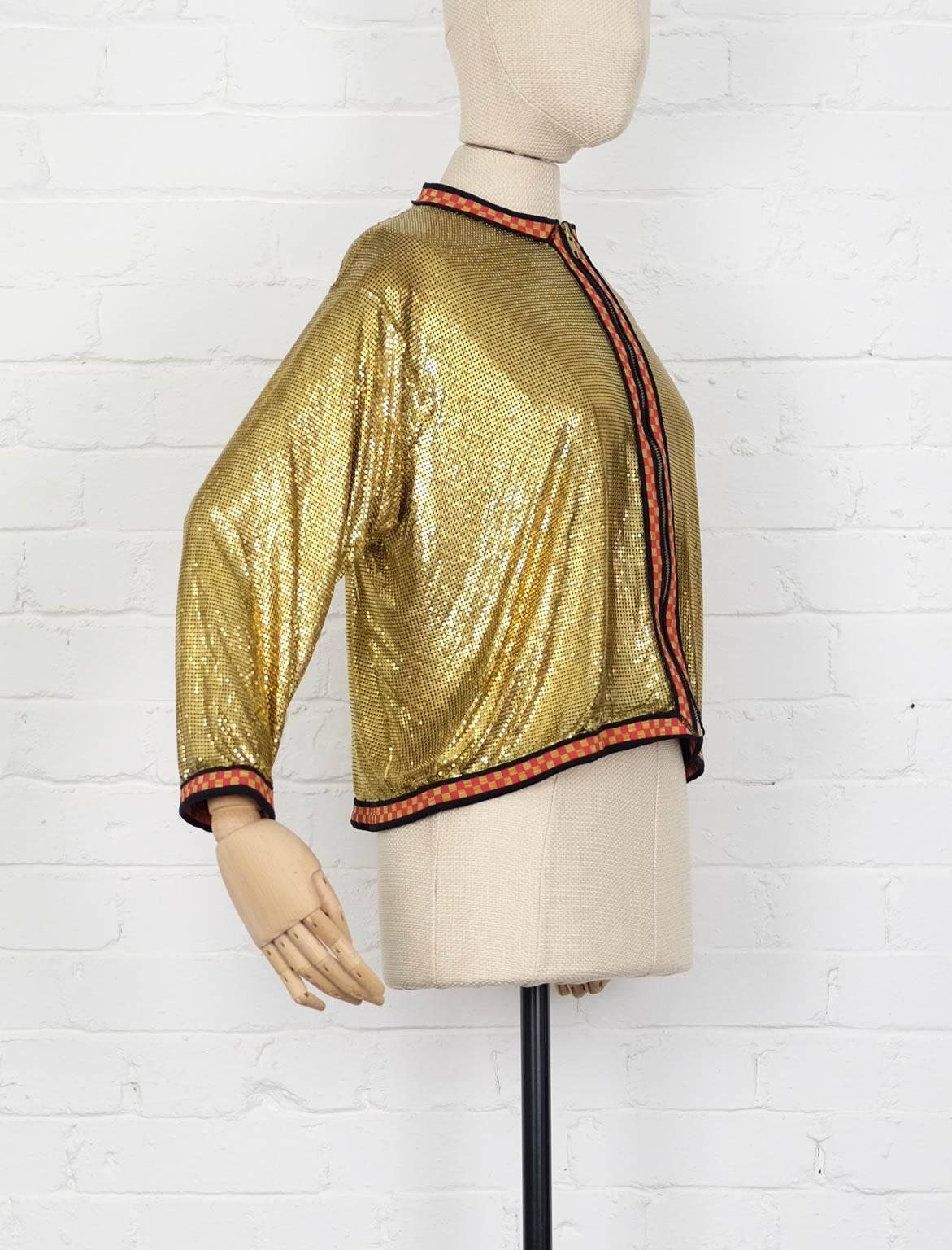 Brown Spring/Summer 1991 JEAN PAUL GAULTIER  chainmail effect catwalk jacket