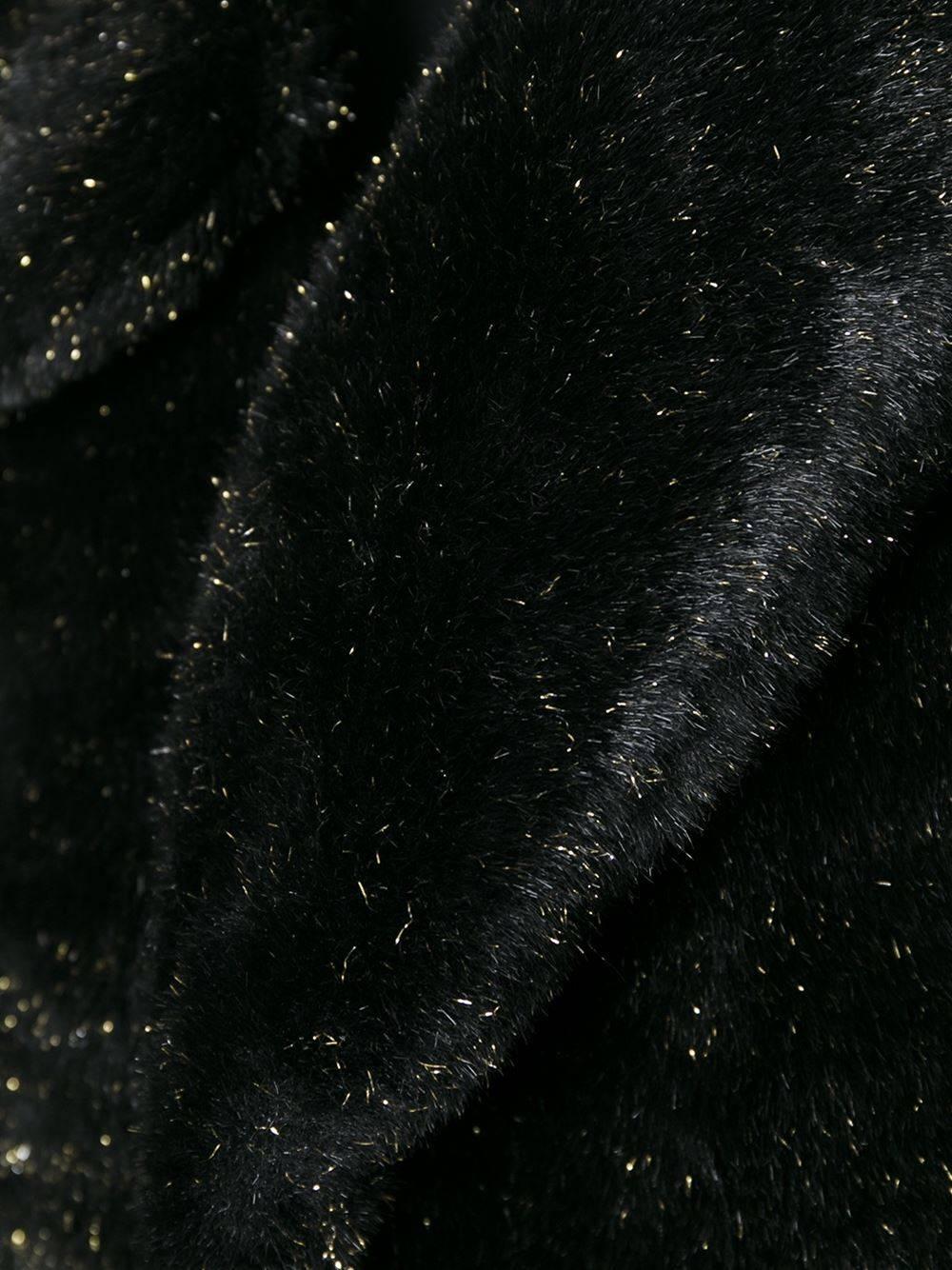 Black Rare 1980s MOSCHINO black and gold faux fur 