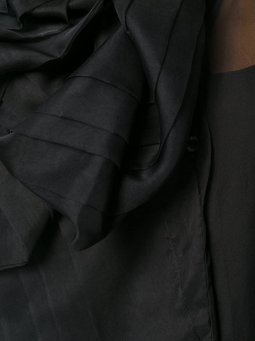 Circa 2004 CHRISTIAN DIOR by John Galliano black silk bow sheer blouse unworn For Sale 2