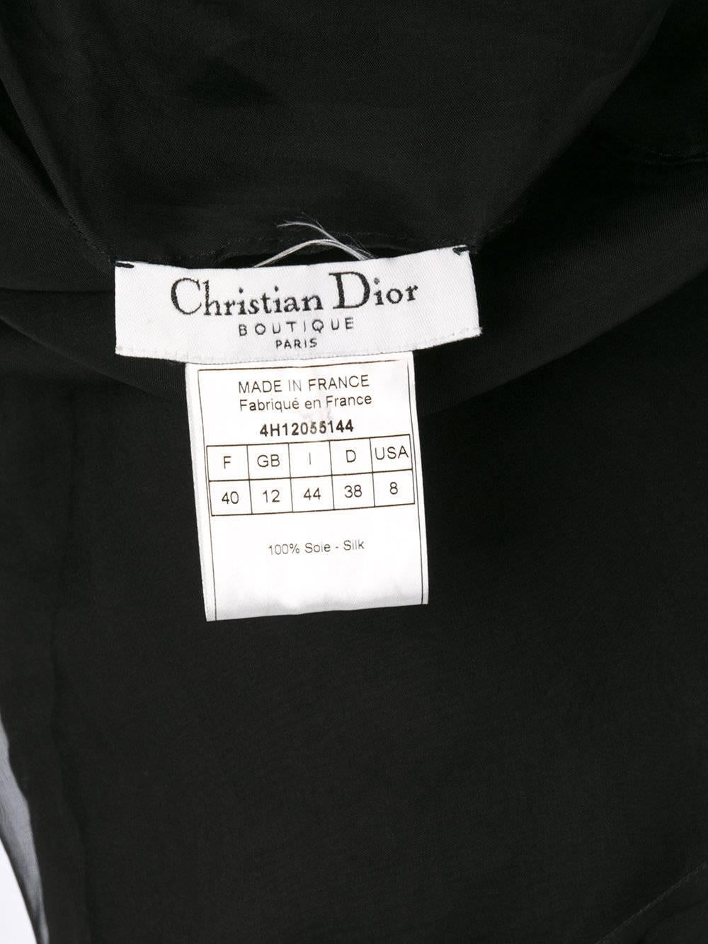 Circa 2004 CHRISTIAN DIOR by John Galliano black silk bow sheer blouse unworn For Sale 3