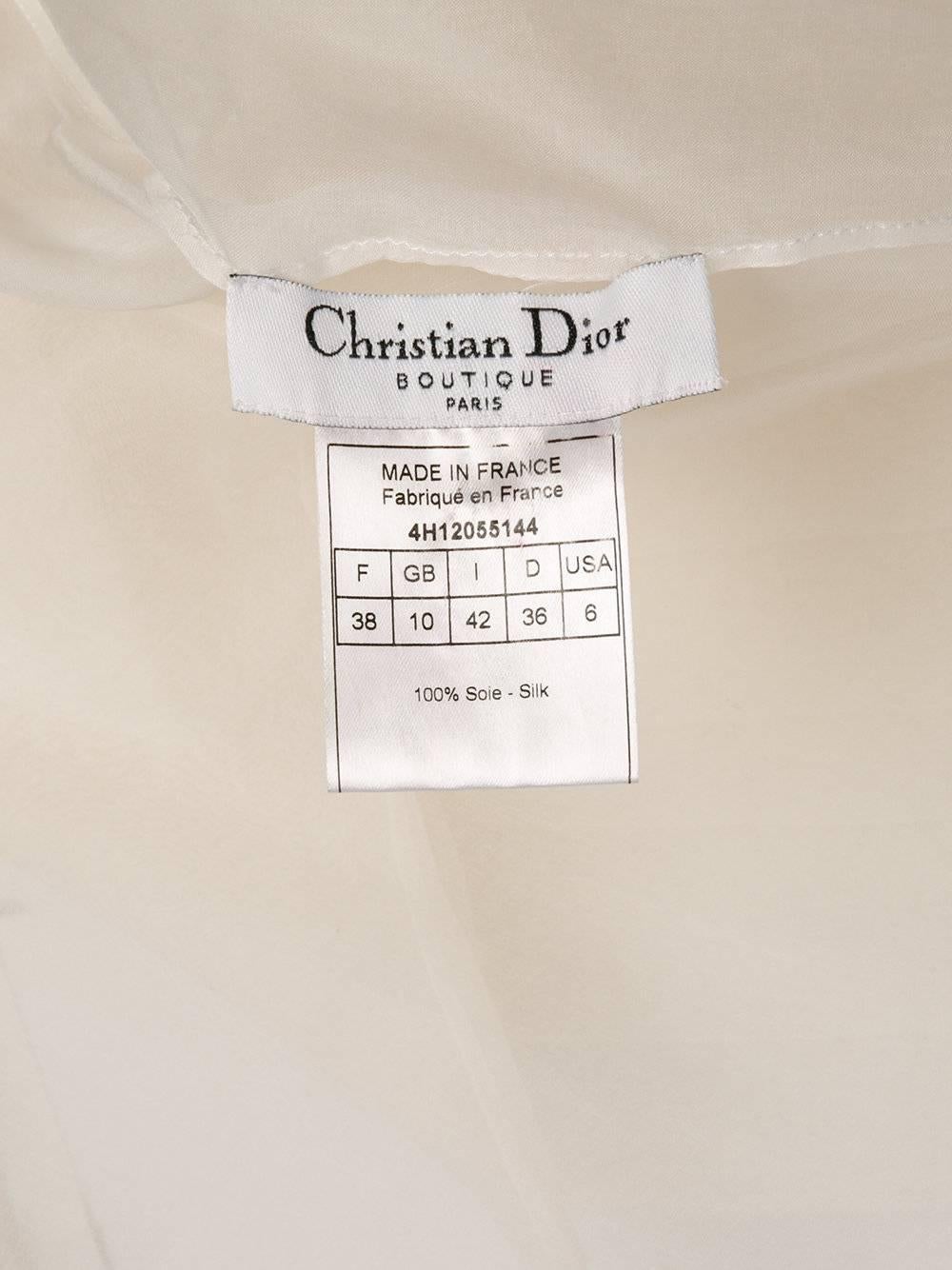 Circa 2004 CHRISTIAN DIOR by John Galliano silk bow sheer blouse unworn For Sale 2