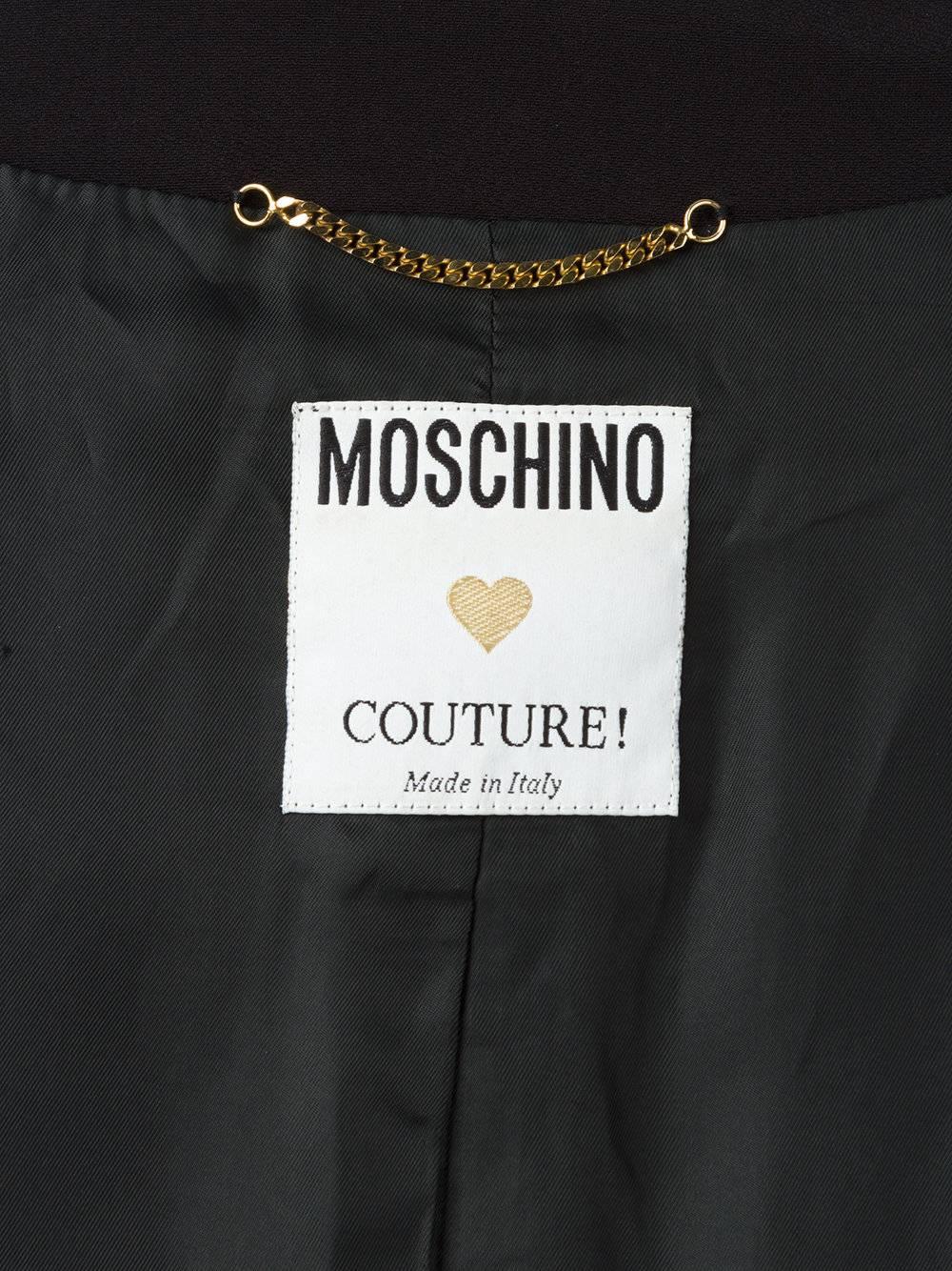 Women's 90's MOSCHINO Pearls embellished cropped jacket For Sale