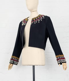 90's MOSCHINO Pearls embellished cropped jacket