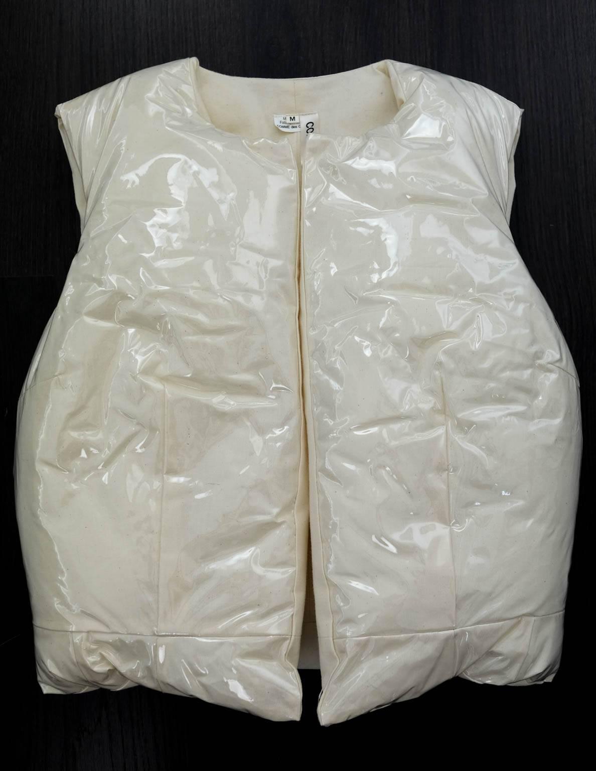 2017 Comme des Garcons padded puffa waistcoat vest PVC layer In Excellent Condition In London, GB