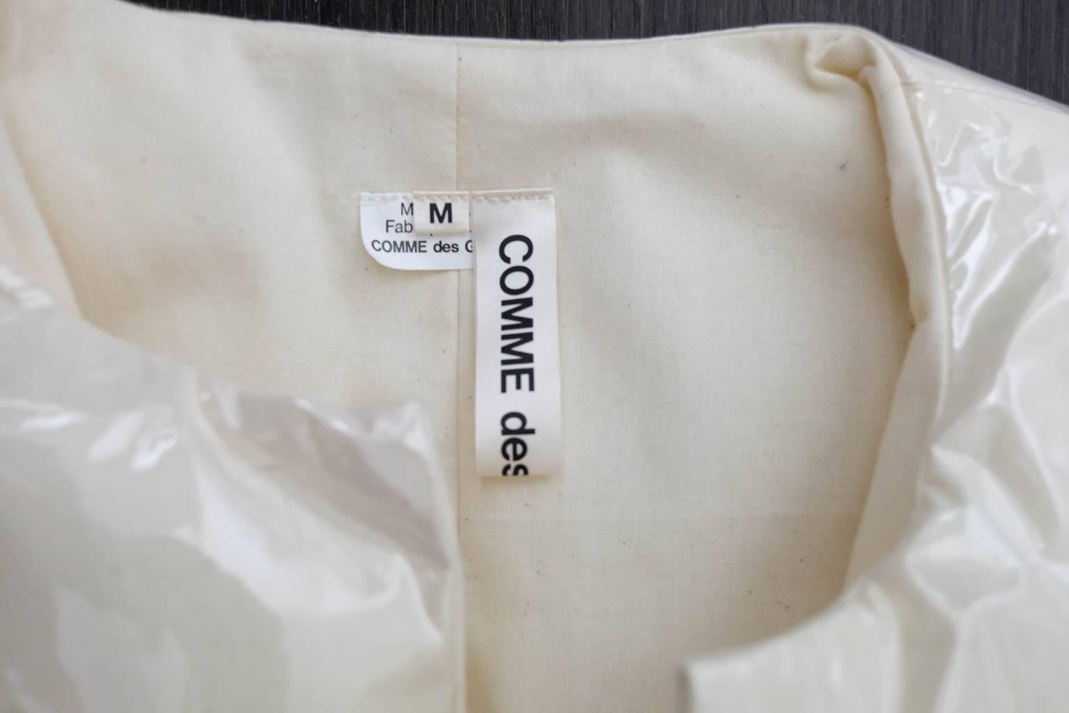 Women's 2017 Comme des Garcons padded puffa waistcoat vest PVC layer