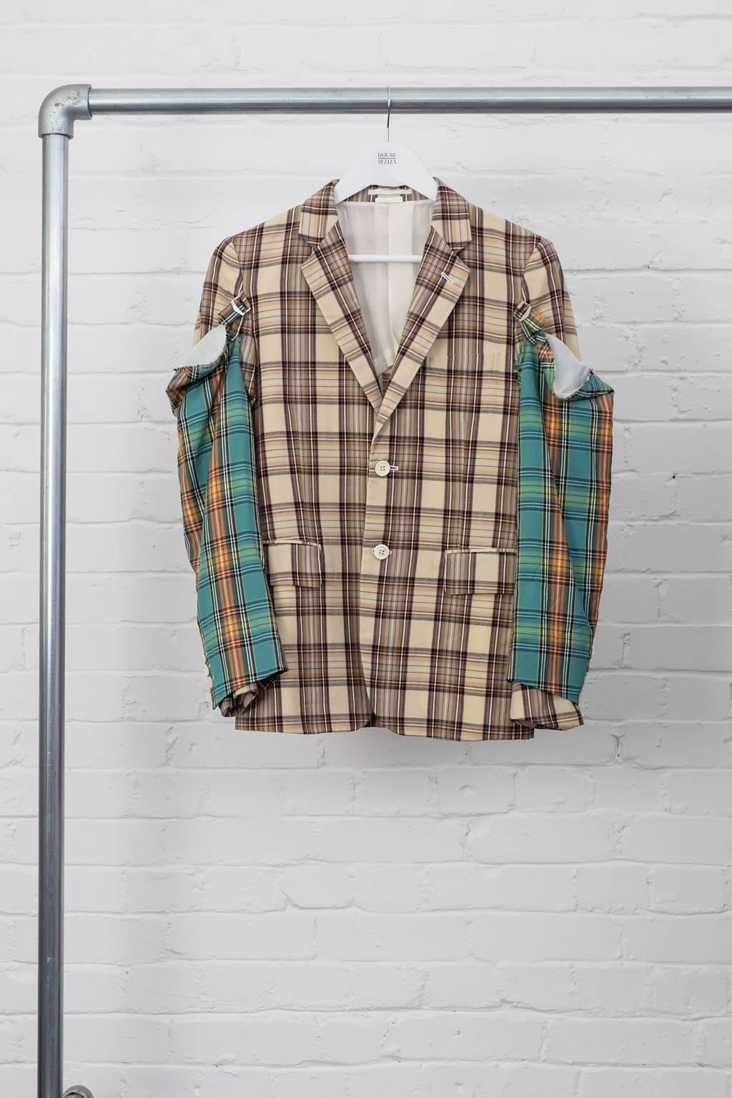 2014 Comme des Garcons Homme Plus double removable sleeves plaid jacket In Excellent Condition In London, GB