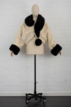 1994 MOSCHINO faux fur "Question Mark" jacket coat