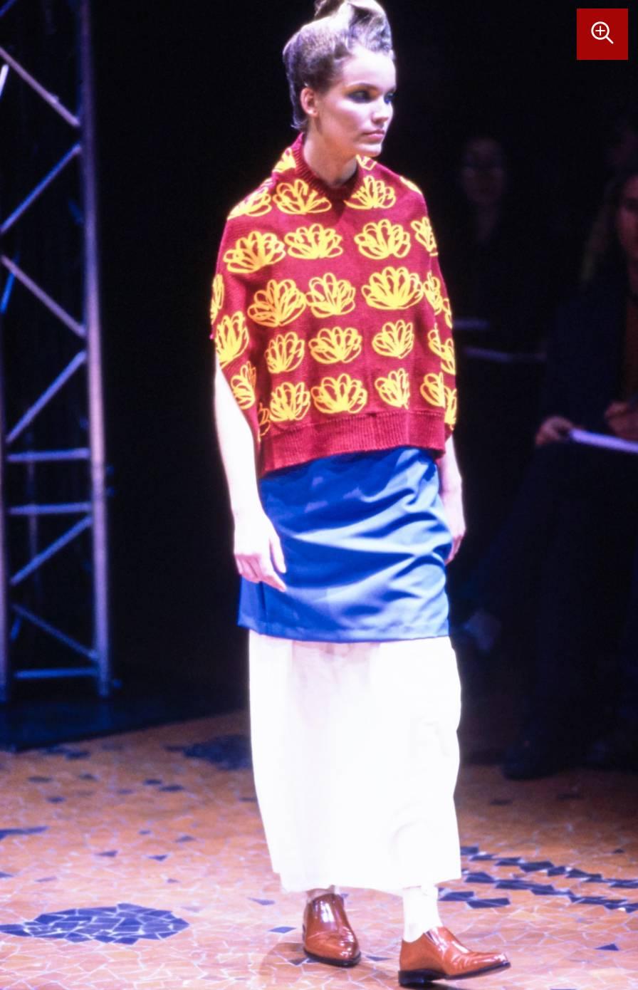 Red Fall 1996 Comme des Garcons deconstructed  calico dress For Sale