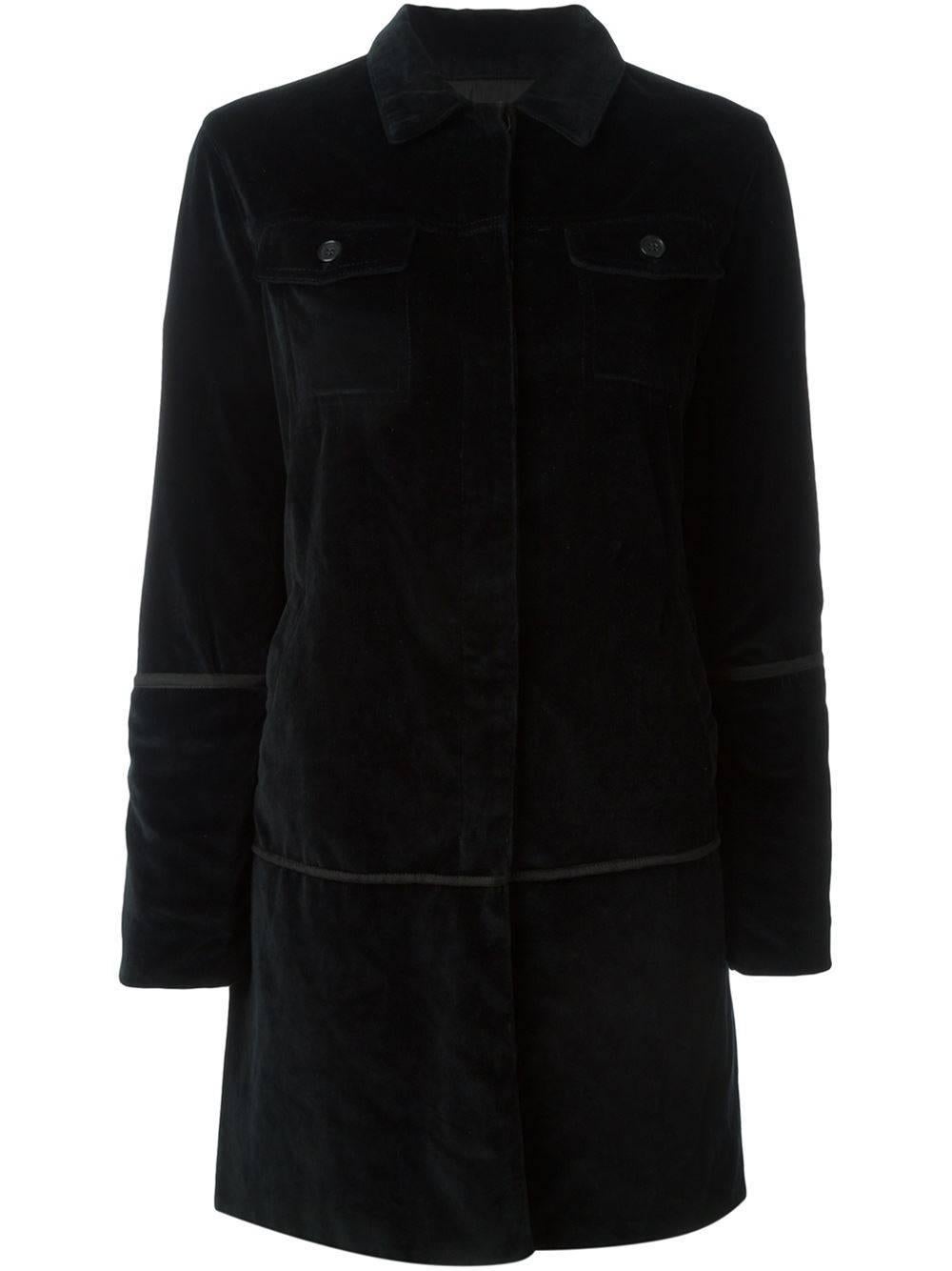 1997  Helmut Lang black velvet coat In Excellent Condition For Sale In London, GB