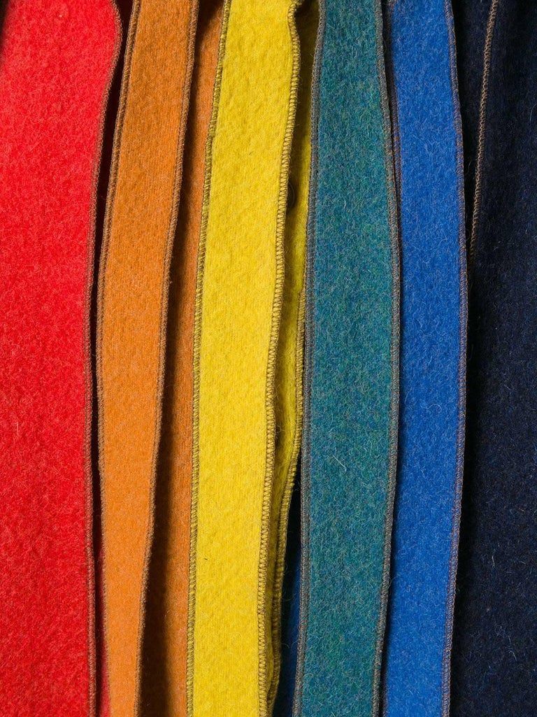 1980s Jean Charles de Castelbajac rainbow stripe fringed jacket at 1stDibs