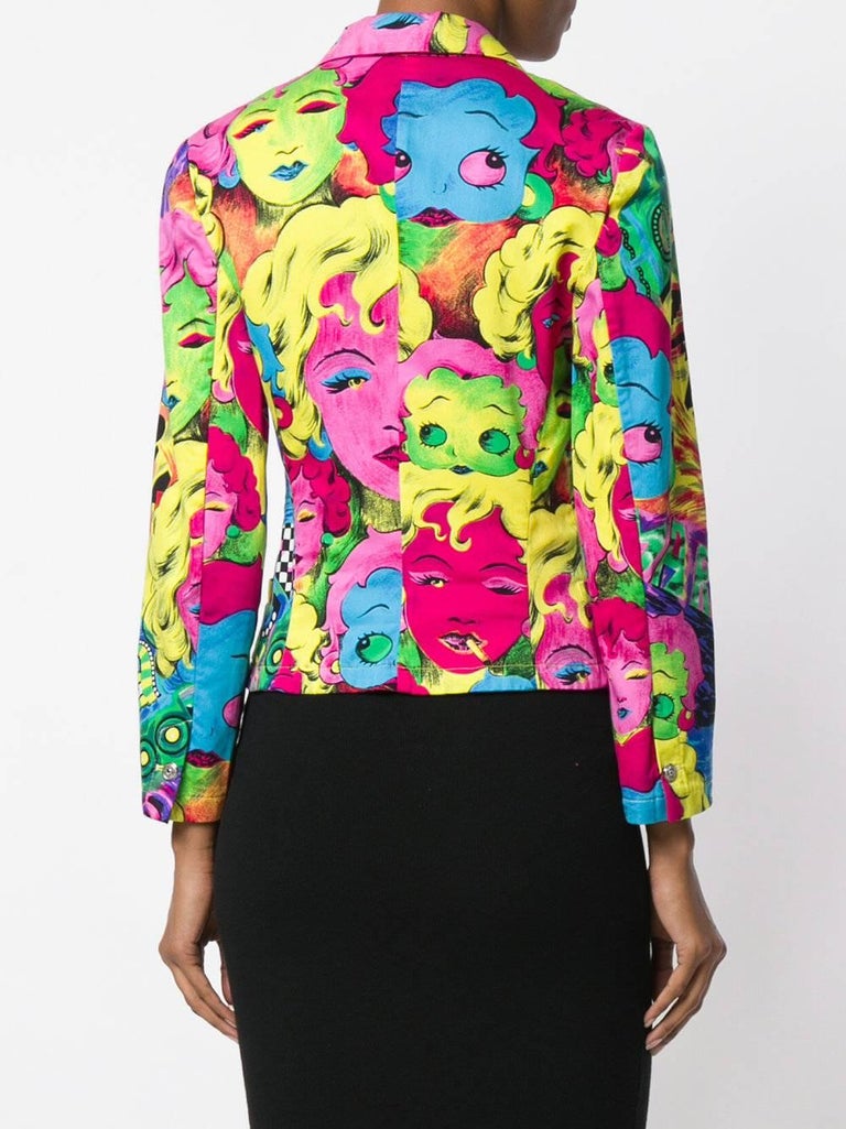 1991 GIANNI VERSACE Pop Art Marilyn Betty Boop blazer jacket In Excellent Condition For Sale In London, GB