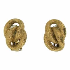 Christian Dior 1980s Gold Tone Knot Vintage Earrings Christian Dior 1980s Gold Tone Knot Vintage Earrings