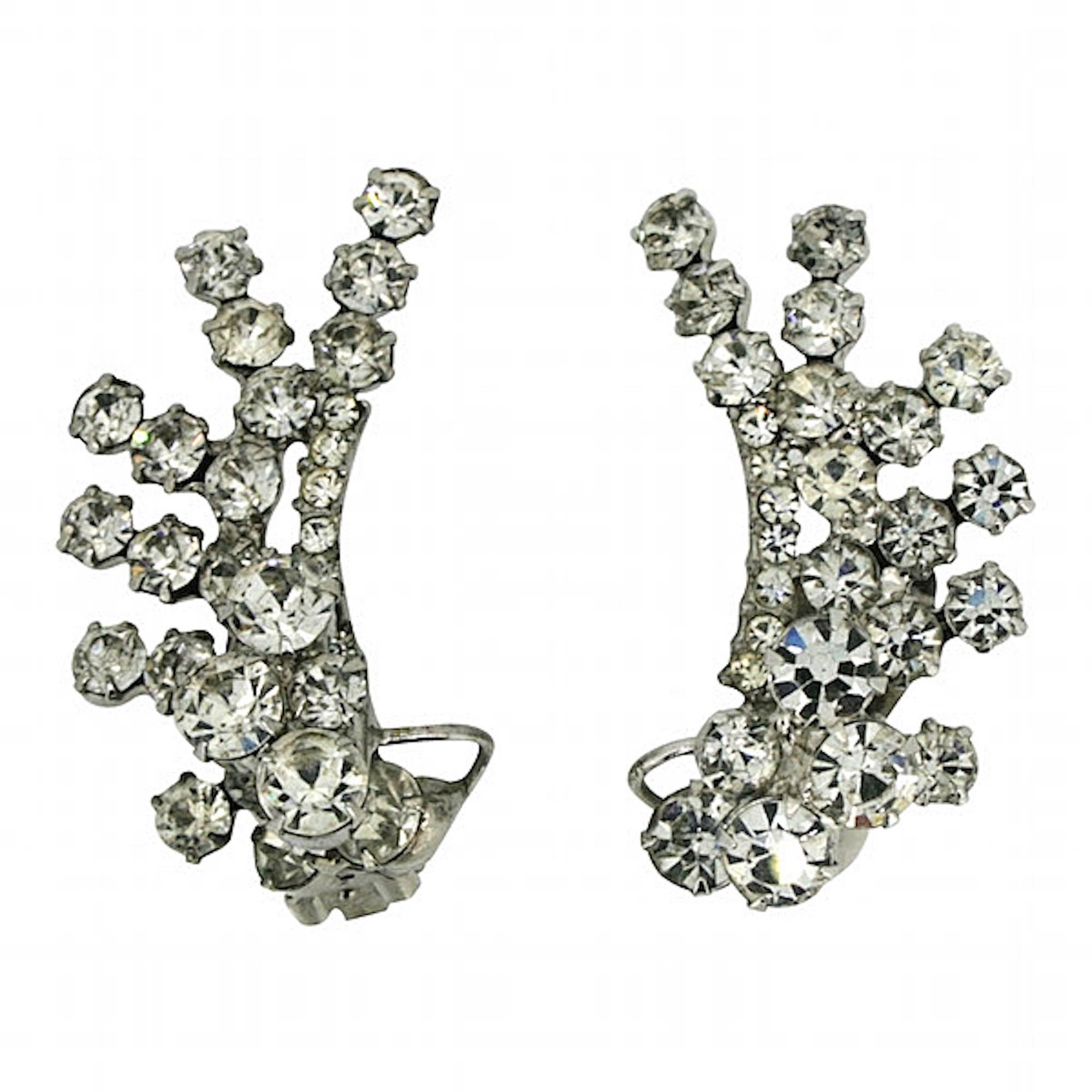 Juliana by Delizza and Elster 1960s Rhinestone Vintage Earrings