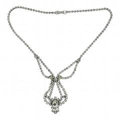 Weiss 1960s Teardrop Rhinestone Vintage Necklace