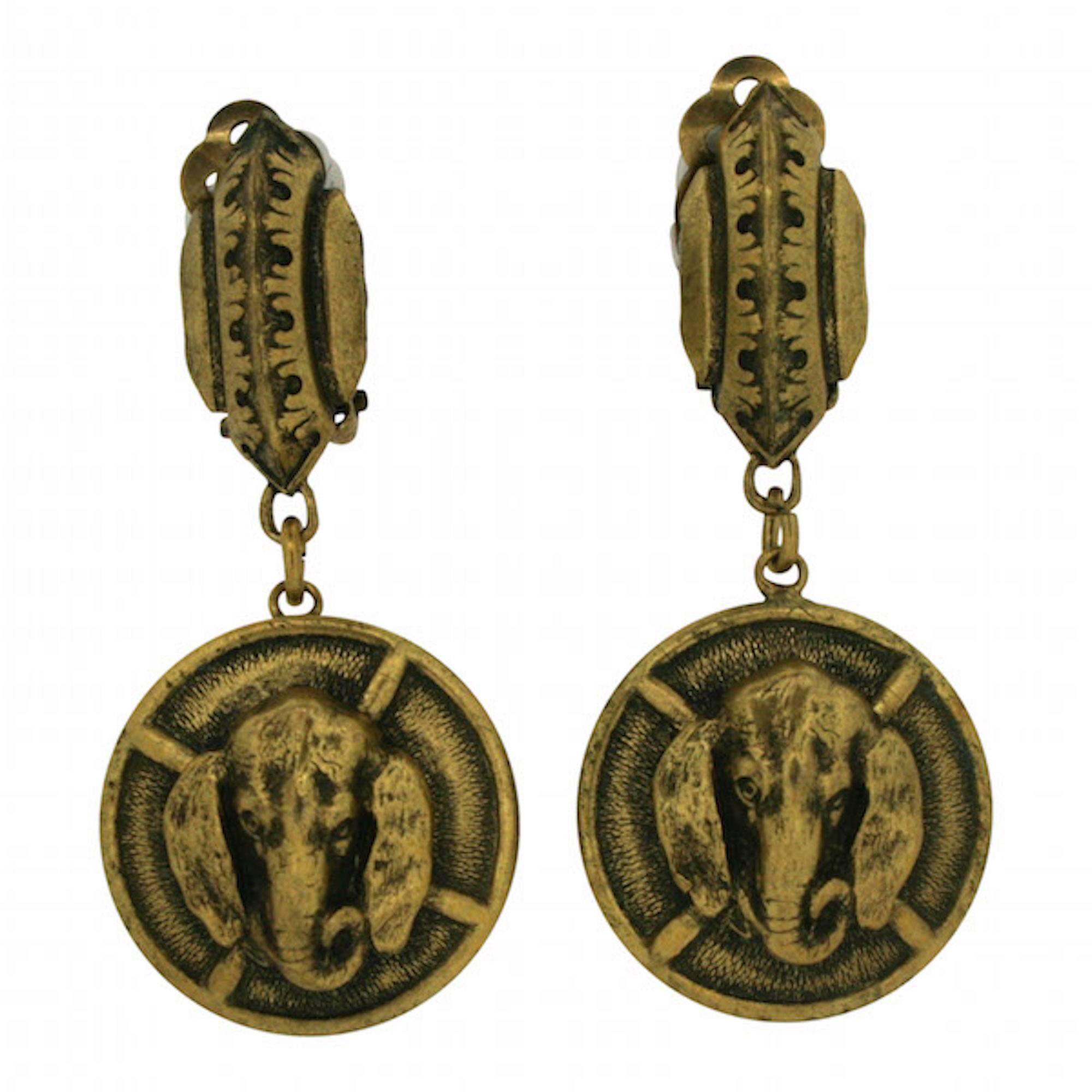 Joseff of Hollywood 1940s Vintage Elephant Earrings For Sale