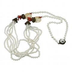 Miriam Haskell 1970s Faux Coral Vintage Necklace