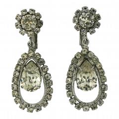 Napier 1950s Rhinestone Vintage Earrings