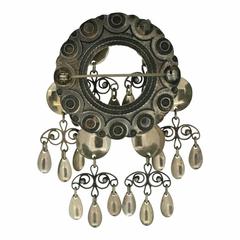 1930s Norwegian Silver Vintage Bridal Brooch