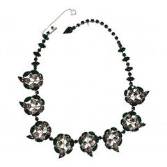 Christian Dior by Mitchel Maer 1950s Vintage Rhinestone Necklace, Earrings and B