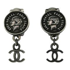Chanel 1996 Coco Silhouette Vintage Earrings