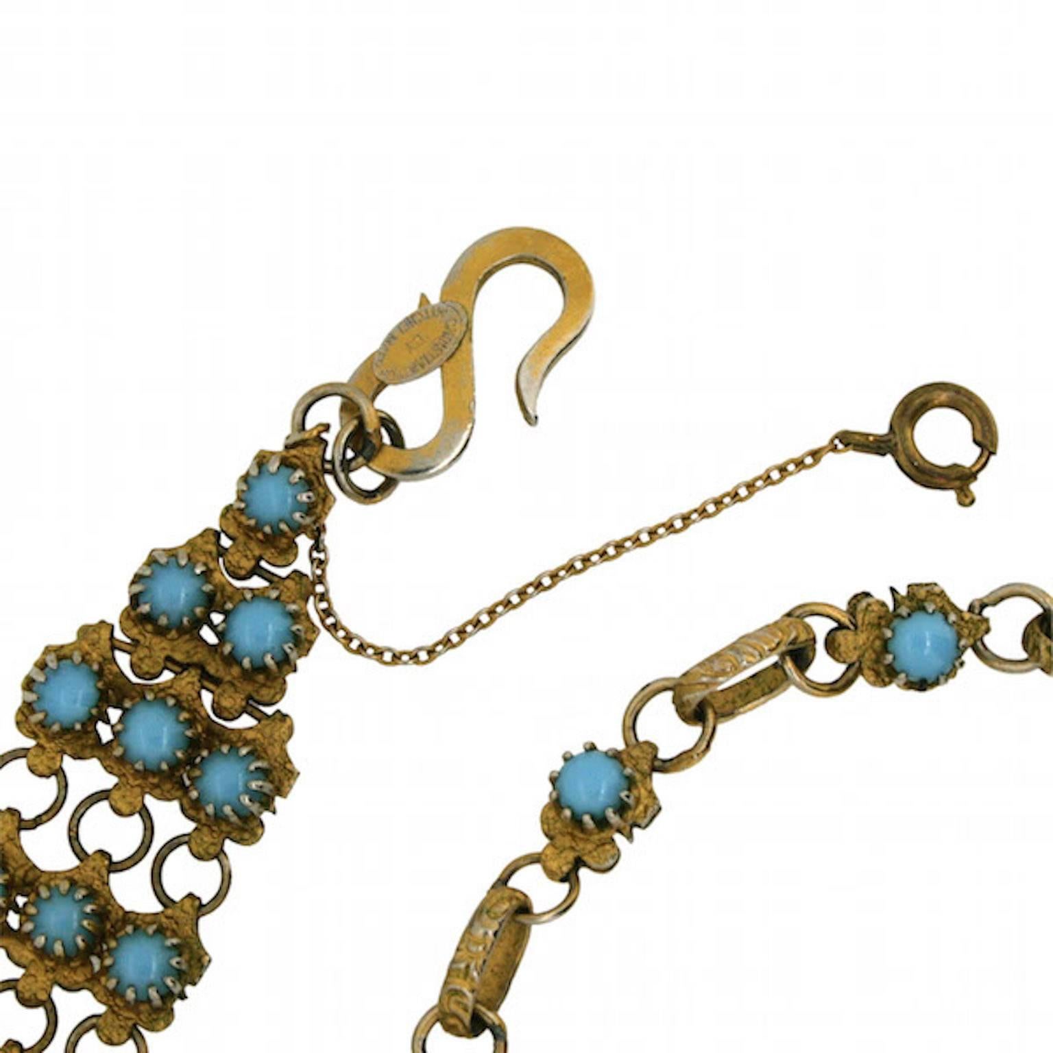 Christian Dior by Mitchel Maer 1950s Faux Turquoise Vintage Necklace In Good Condition For Sale In Wigan, GB