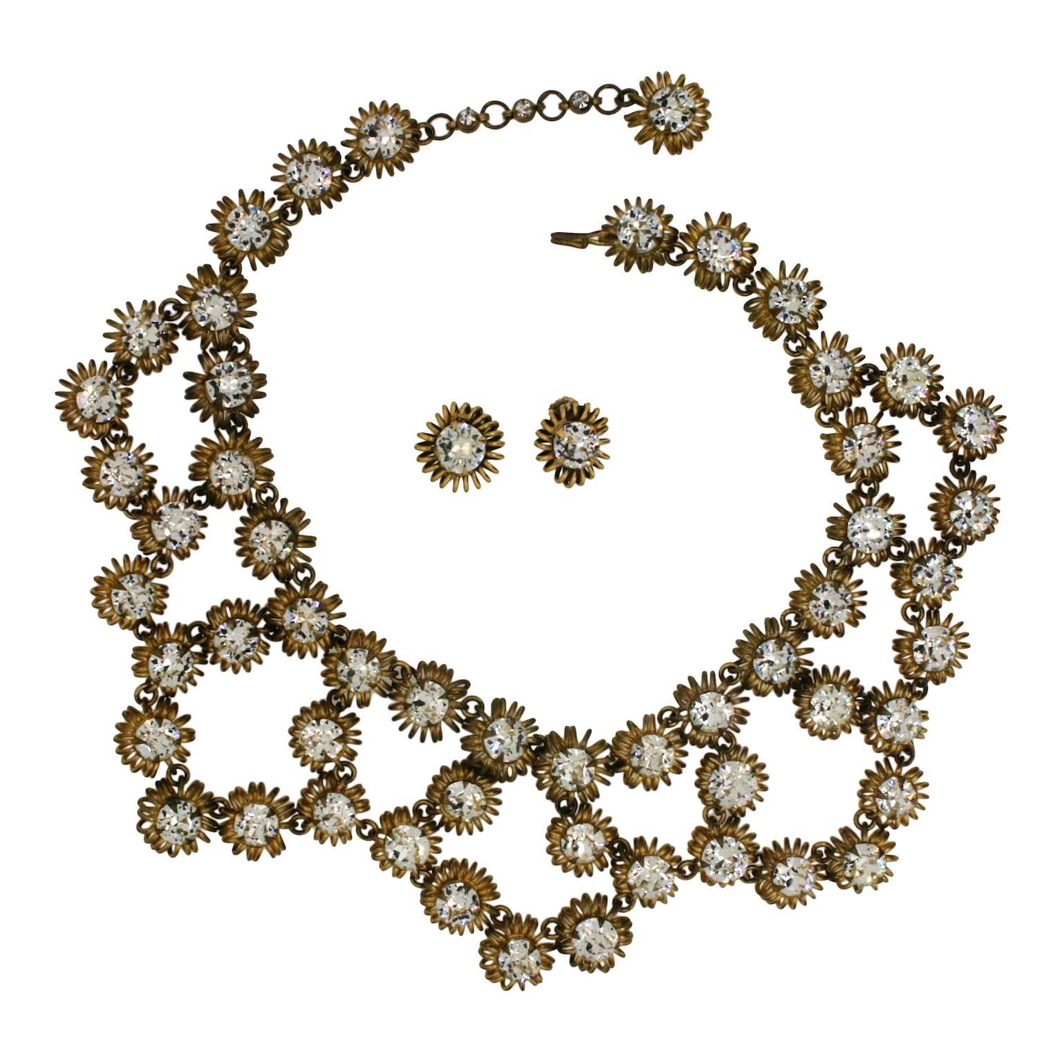 Roger Scemama 1950s Vintage Necklace and Earrings Set