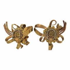 Louis Rousselet 1940s Glass and Faux Pearl Vintage Earrings