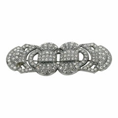 1920s Art Deco Geometric Design Vintage Rhinestone Brooch