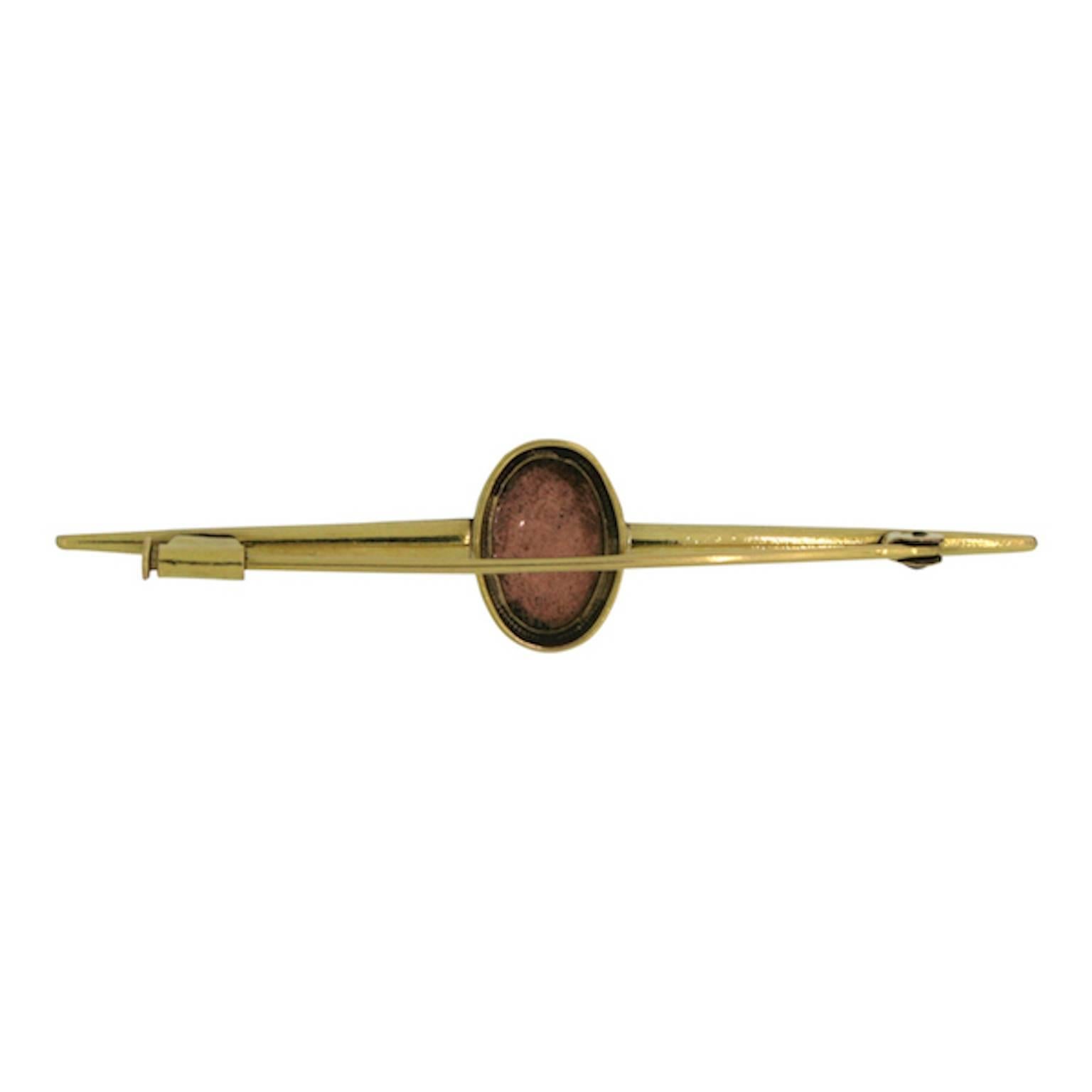 This elegant bar brooch features a classical portrait and was most likely created in France in the early 1930s.
Condition Report:
Very Good -Some minor discolouration to the metal surrounding the portrait. This is only visible upon very close